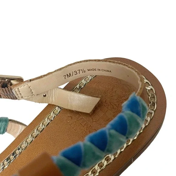 NEW Vince Camuto Raminta Sandals Flat Thong Braided Straps Velvet - Picture 7 of 8